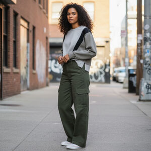 Women's Industry Public Clothing Gray Black Colorblock Sweatshirt S